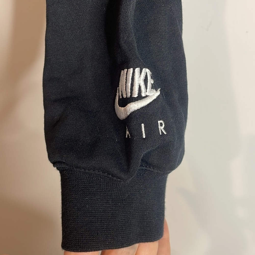 Nike Air | Women’s Black Mock Women Cropped Fleece Crew Size Large - Picture 5 of 6